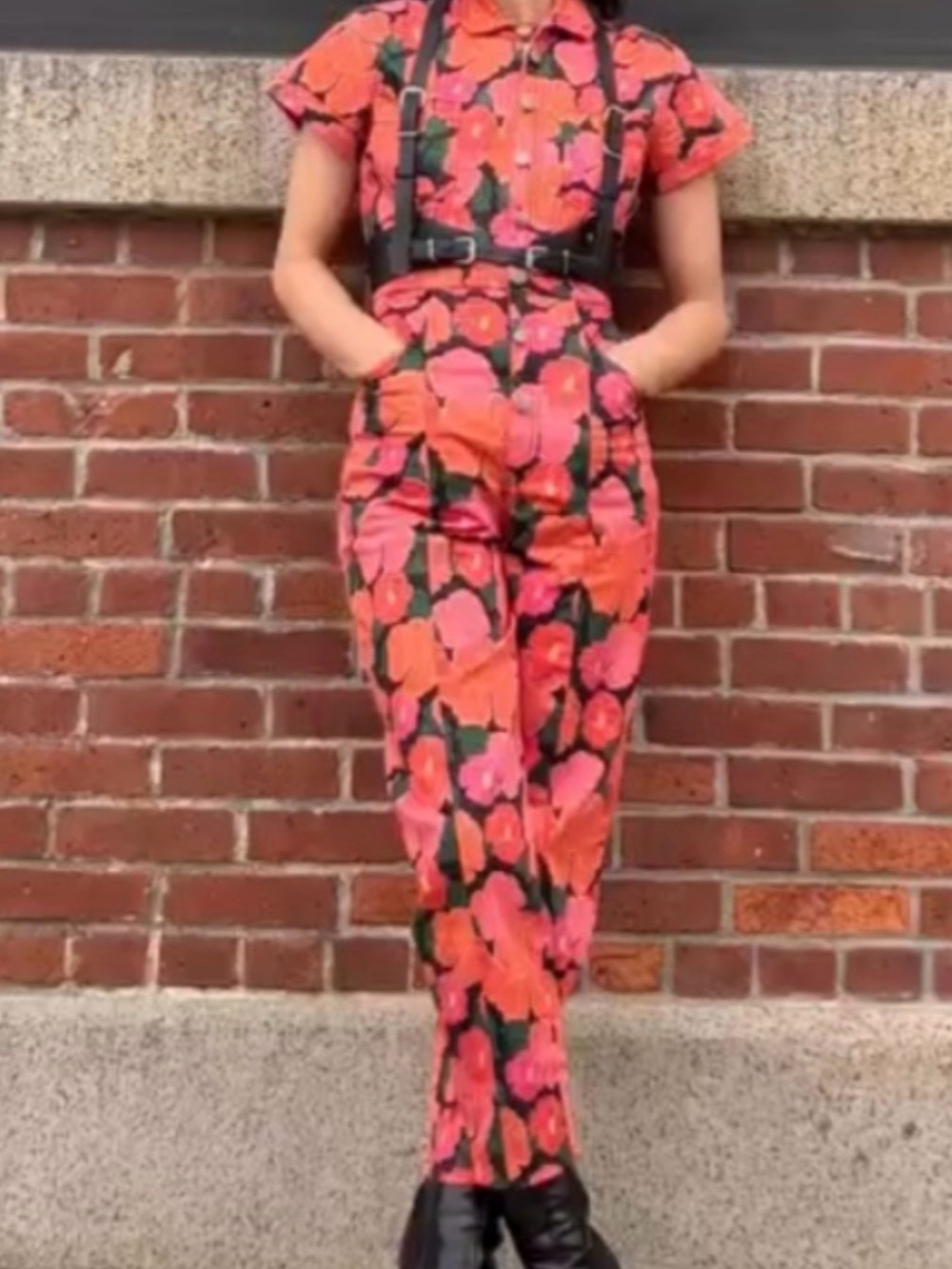 Mixed by Nasrin Classic Jumpsuit in Ruby. Size Small.